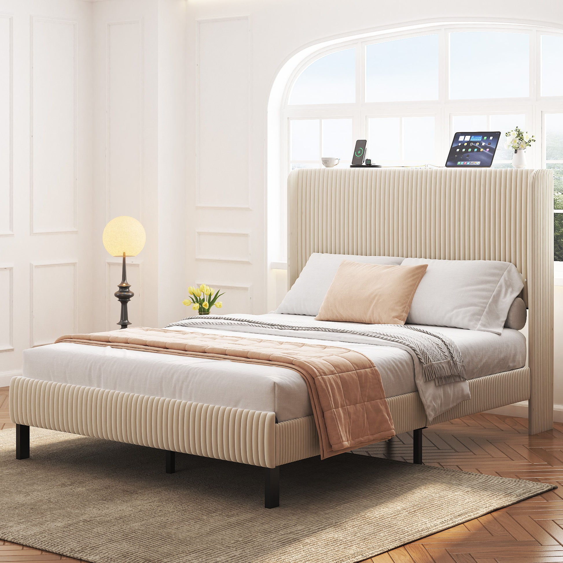 Platform Bed With Metal Frame And Charging Station - The Sleep Loft - Online Mattress Showroom NYC
