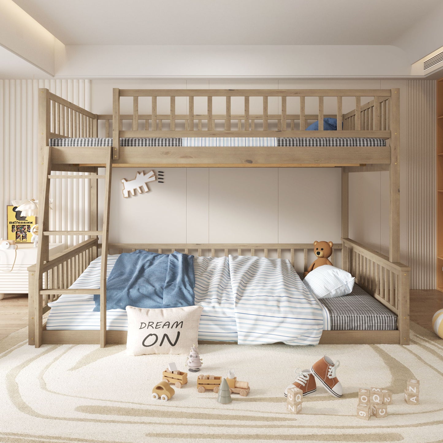 Bunk Bed With Ladder And Guardrails - The Sleep Loft - Online Mattress Showroom NYC