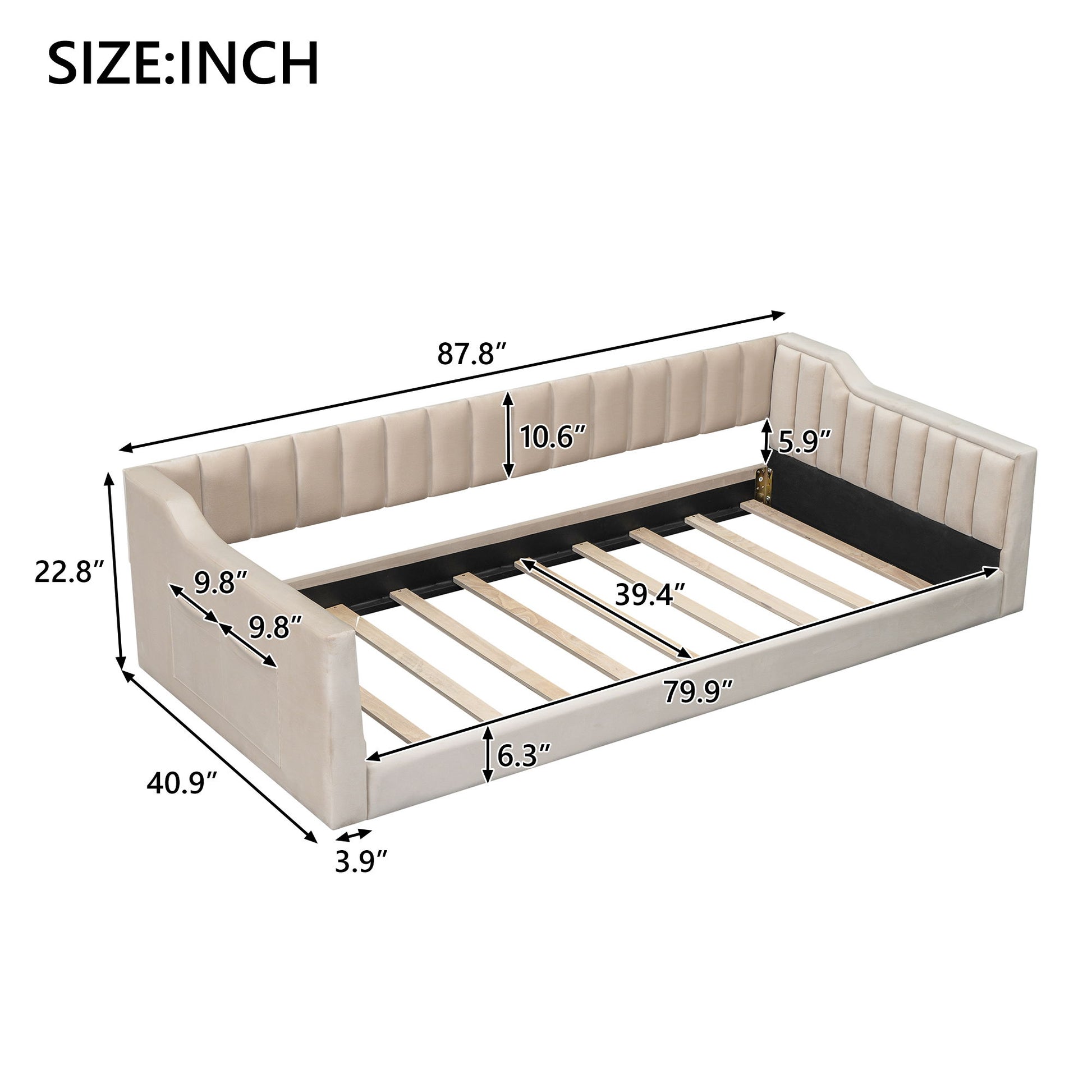 Daybed With Side Storage Pocket - The Sleep Loft - Online Mattress Showroom NYC