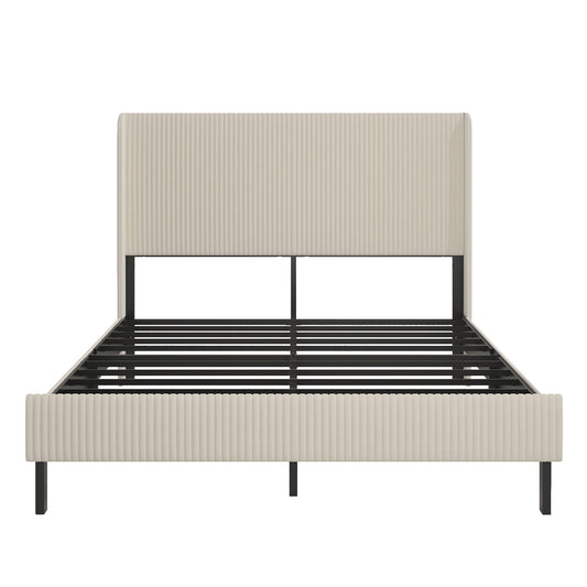 Platform Bed With Metal Frame And Charging Station