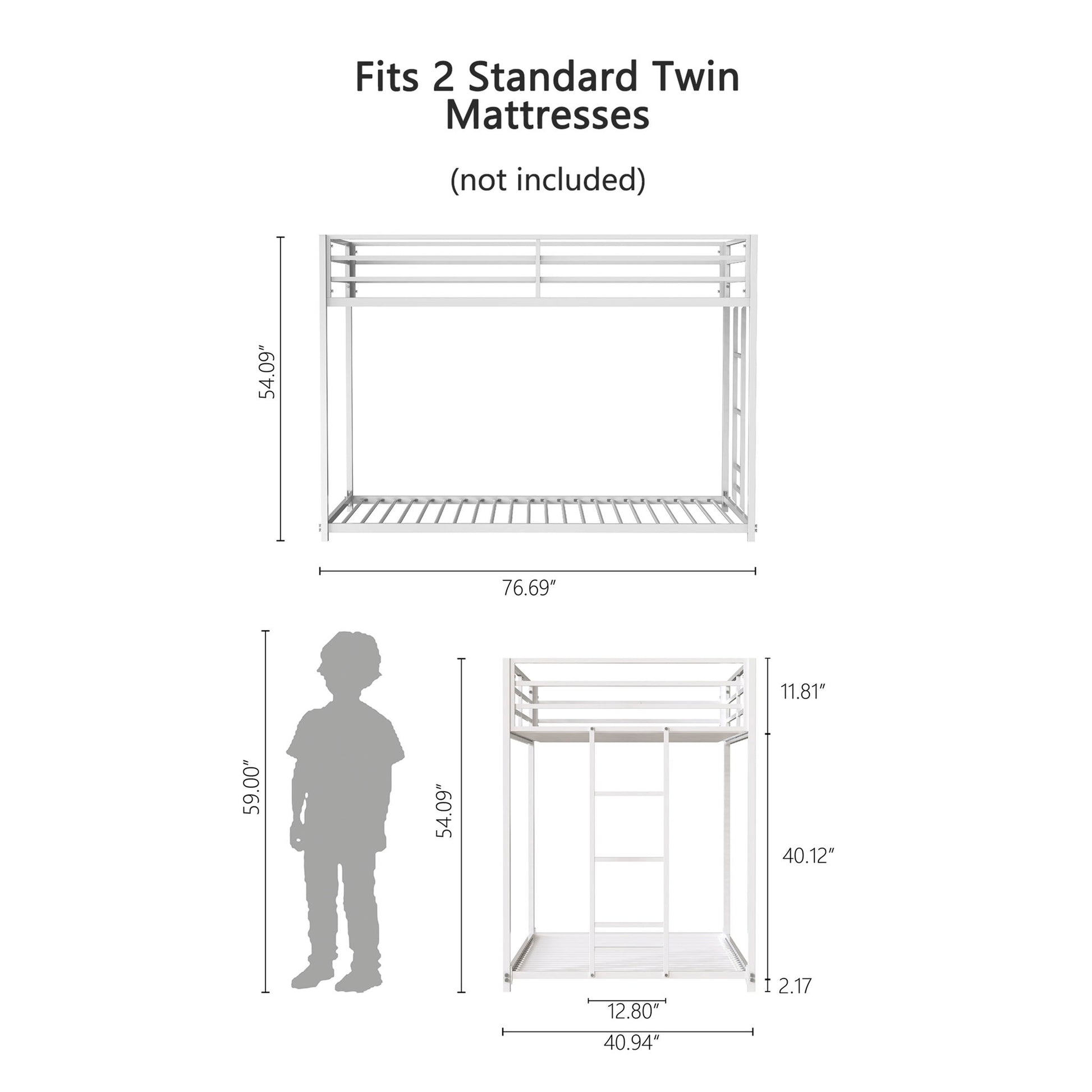 Adam - Metal Bunk Bed - The Sleep Loft - Online Mattress Showroom NYC