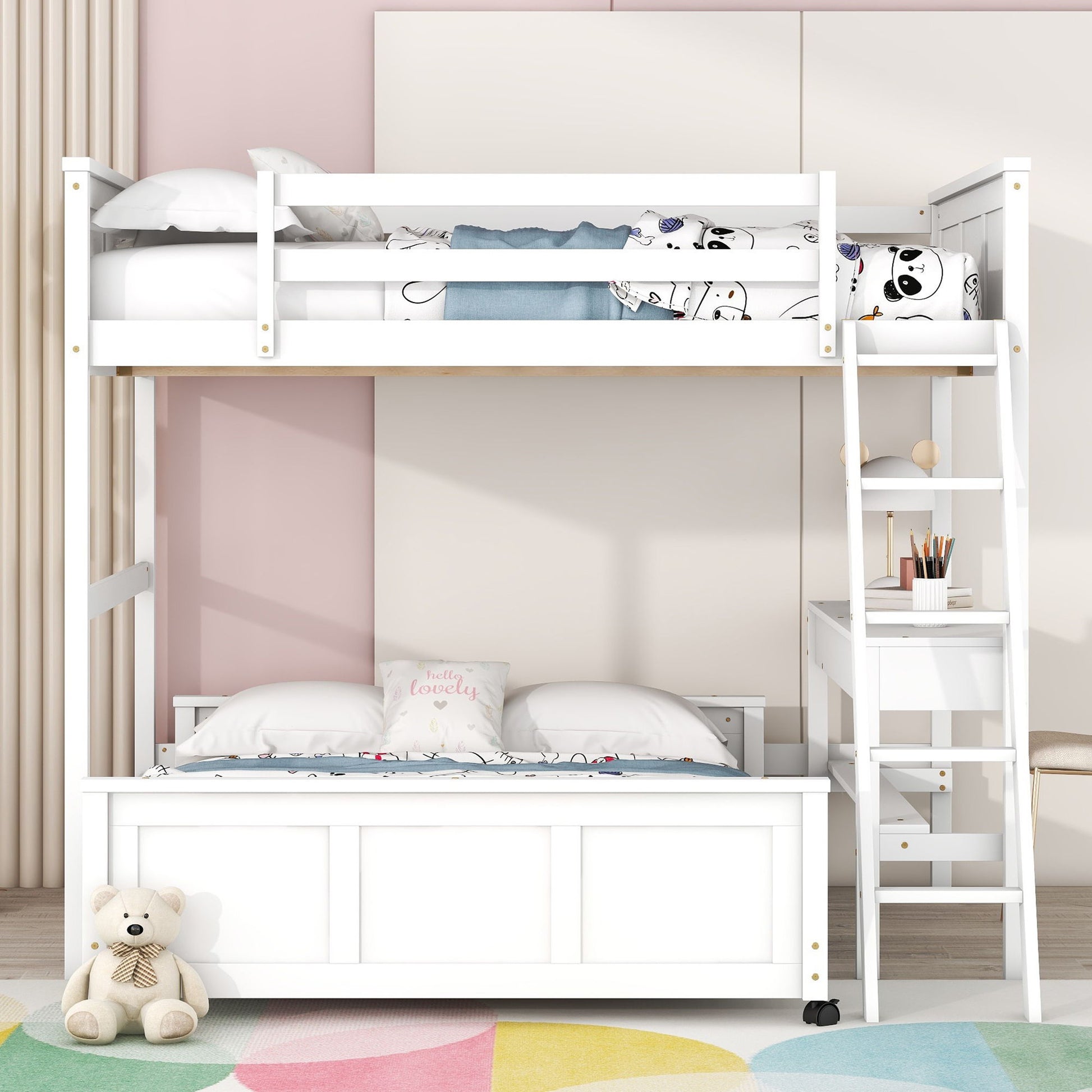 Full Over Full Bunk Bed With Desk - The Sleep Loft - Online Mattress Showroom NYC