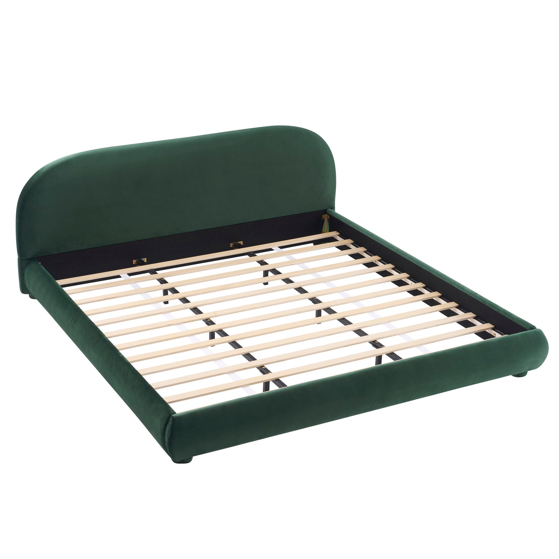 Upholstered Simple Modern Bedroom Bed With Curved Headboard - The Sleep Loft - Online Mattress Showroom NYC