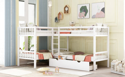 L Shaped Bunk Bed With Drawers - The Sleep Loft - Online Mattress Showroom NYC