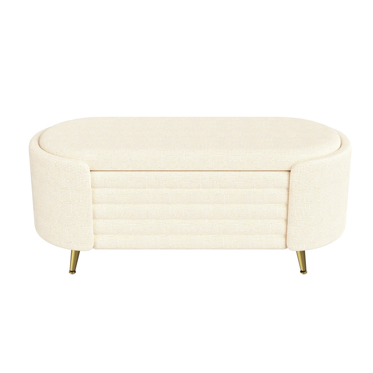 Modern Oval Storage Ottoman With Upholstery - The Sleep Loft - Online Mattress Showroom NYC