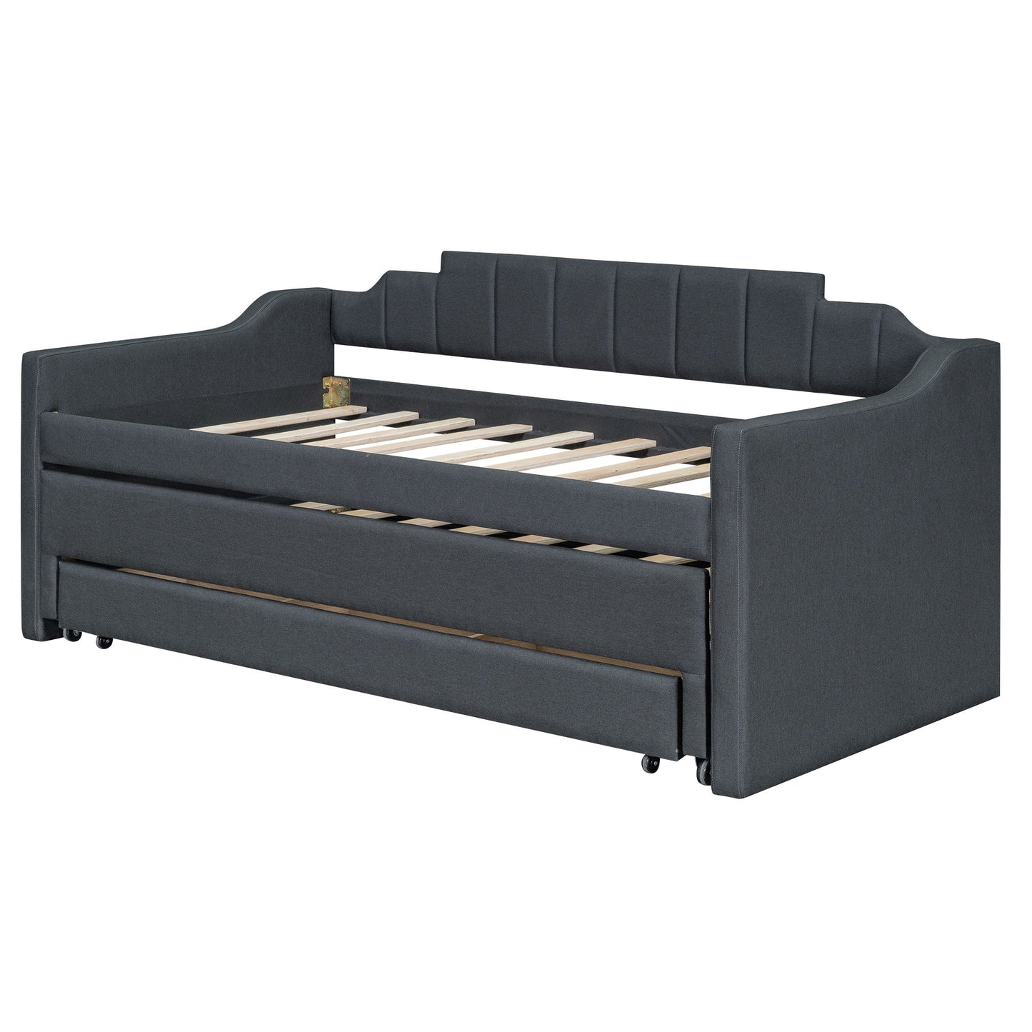 Upholstered Simple Design Daybed With Trundle And 3 Drawers - The Sleep Loft - Online Mattress Showroom NYC