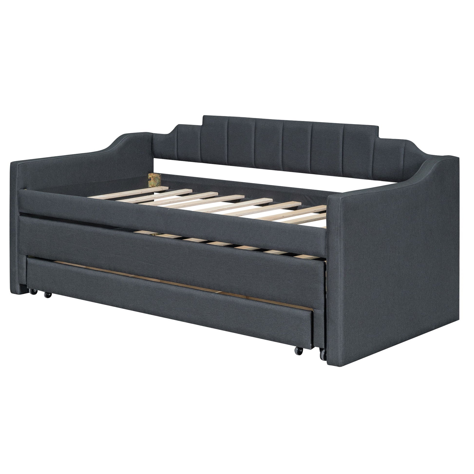 Upholstered Simple Design Daybed With Trundle And 3 Drawers - The Sleep Loft - Online Mattress Showroom NYC