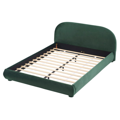 Upholstered Simple Modern Bedroom Bed With Curved Headboard - The Sleep Loft - Online Mattress Showroom NYC