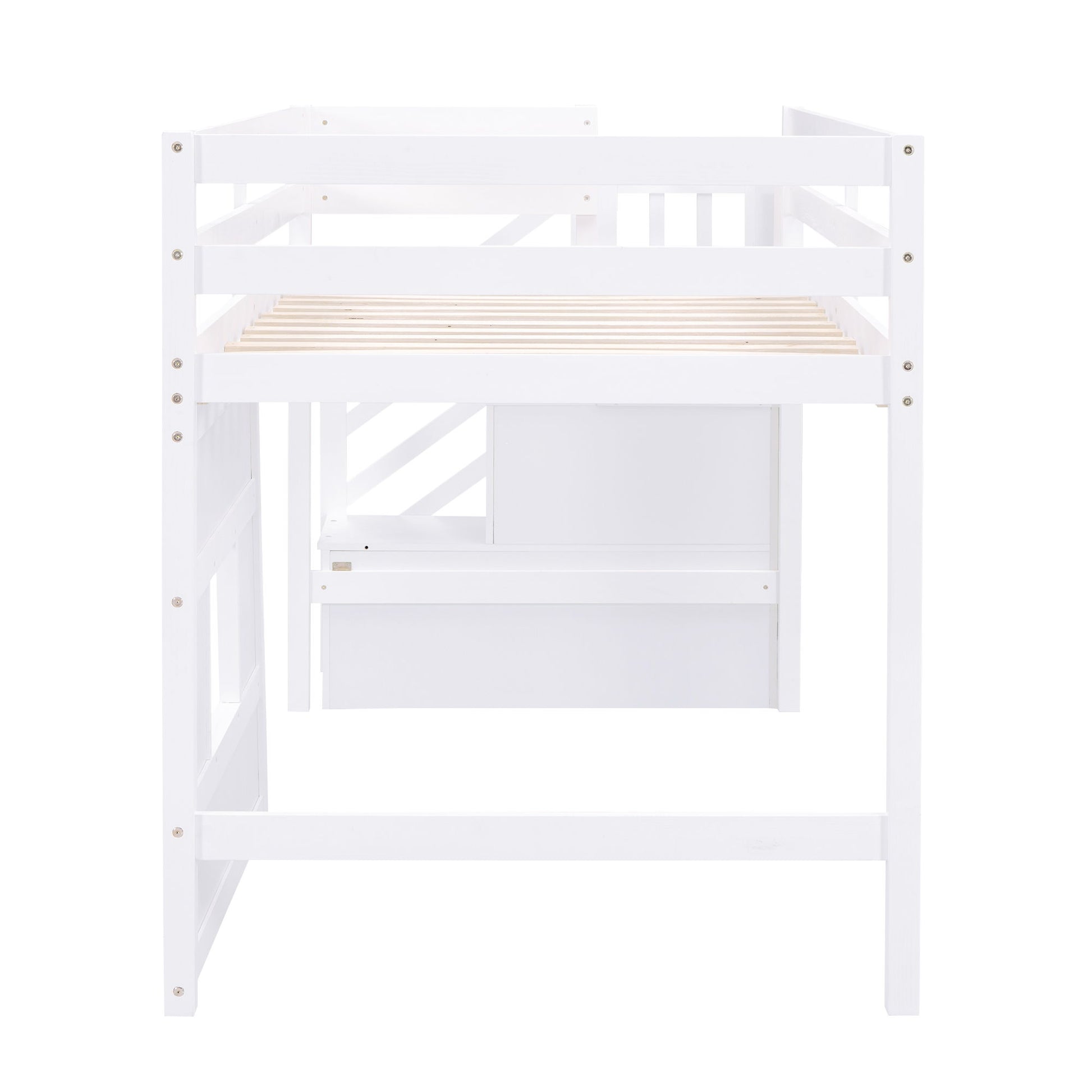 Loft Bed With Storage Staircase, Window & LED Light - The Sleep Loft - Online Mattress Showroom NYC
