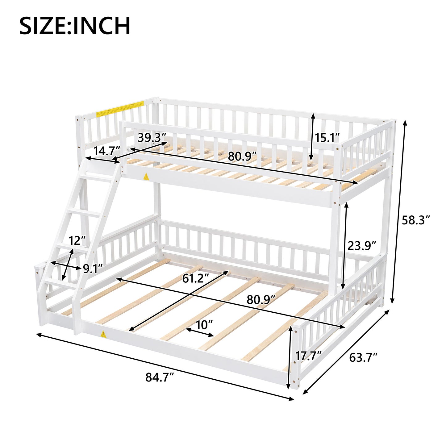 Bunk Bed With Ladder And Guardrails - The Sleep Loft - Online Mattress Showroom NYC