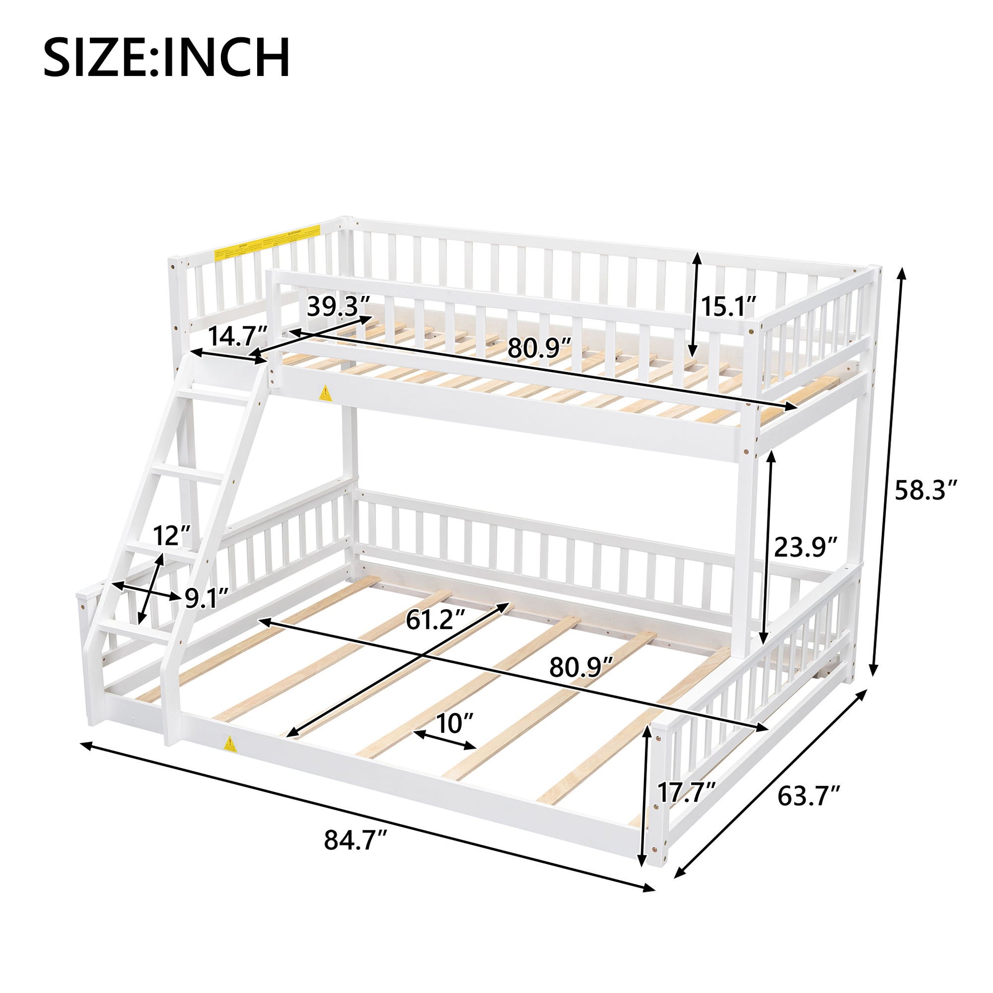 Bunk Bed With Ladder And Guardrails - The Sleep Loft - Online Mattress Showroom NYC