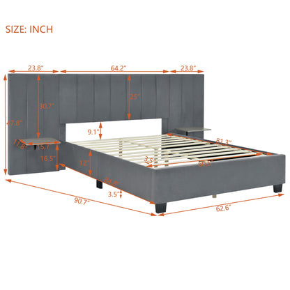 Upholstered Platform Bed With Big Headboard - The Sleep Loft - Online Mattress Showroom NYC