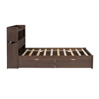 Storage Platform Bed With Pull Out Shelves, Trundle, And 2 Drawers - The Sleep Loft - Online Mattress Showroom NYC