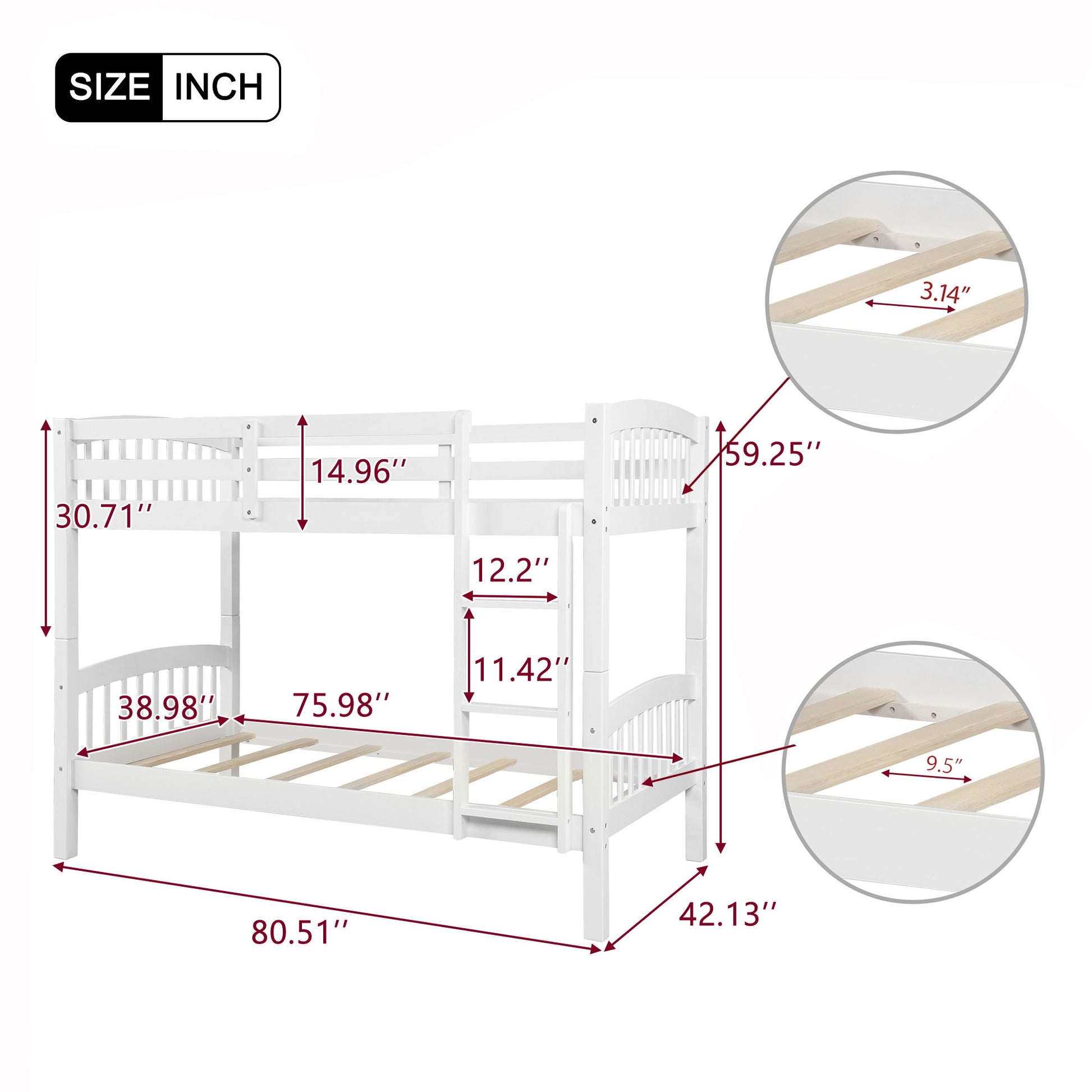 Solid Construction Bunk Bed With Ladder - The Sleep Loft - Online Mattress Showroom NYC