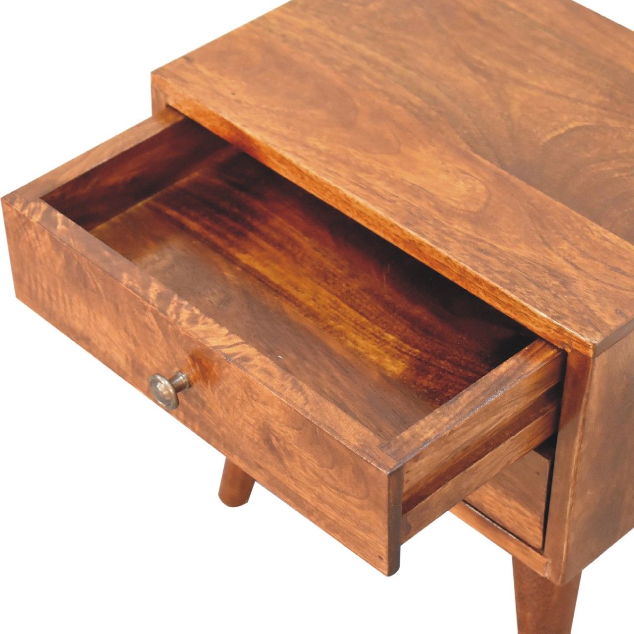 Mini Modern Bedside Table - Chestnut - The Sleep Loft - Online Mattress Showroom NYC