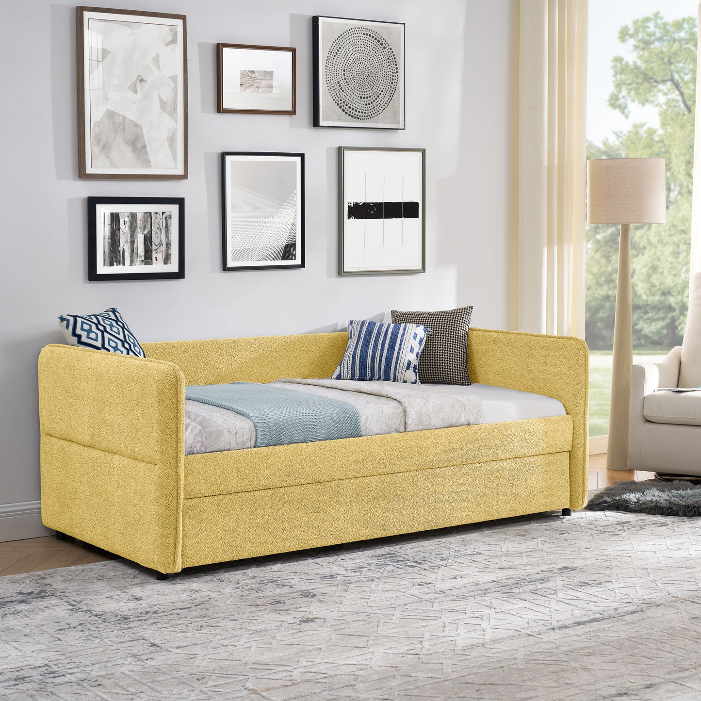 Upholstered Daybed With Pop Up Trundle - The Sleep Loft - Online Mattress Showroom NYC
