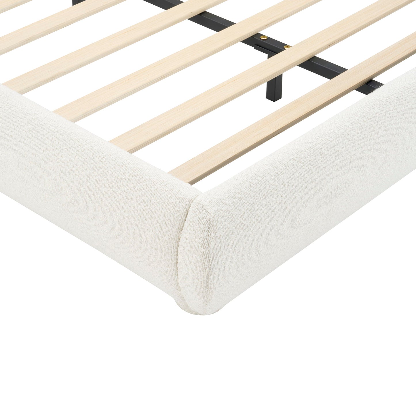 Upholstered Simple Modern Bedroom Bed With Curved Headboard - The Sleep Loft - Online Mattress Showroom NYC