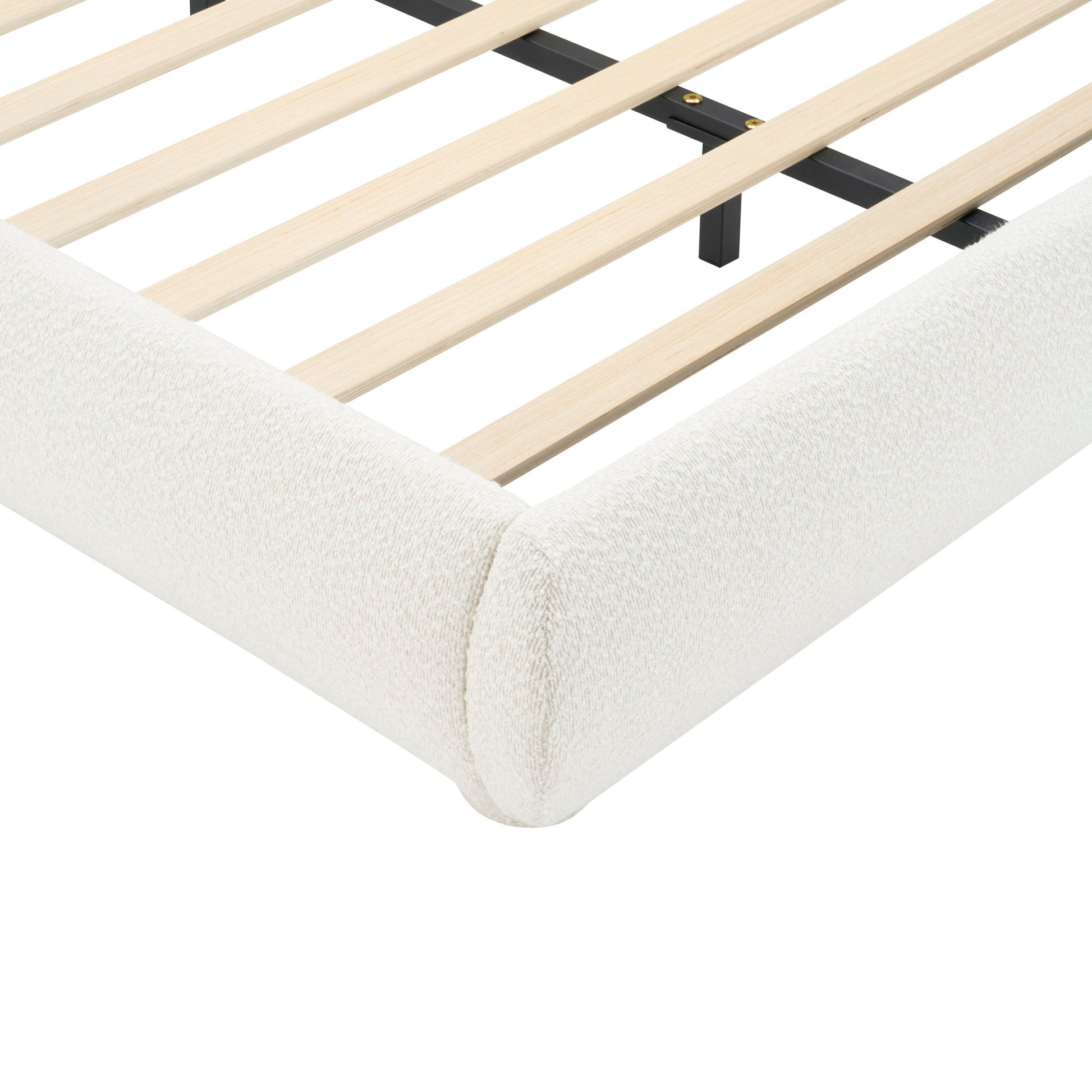 Upholstered Simple Modern Bedroom Bed With Curved Headboard - The Sleep Loft - Online Mattress Showroom NYC