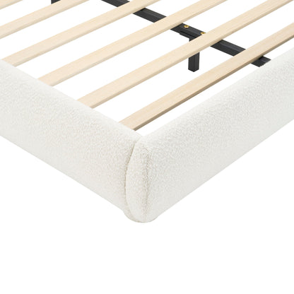 Upholstered Simple Modern Bedroom Bed With Curved Headboard - The Sleep Loft - Online Mattress Showroom NYC