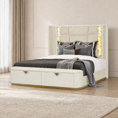 La Pierre - Bed With Storage Drawers And LED Headboard - The Sleep Loft - Online Mattress Showroom NYC