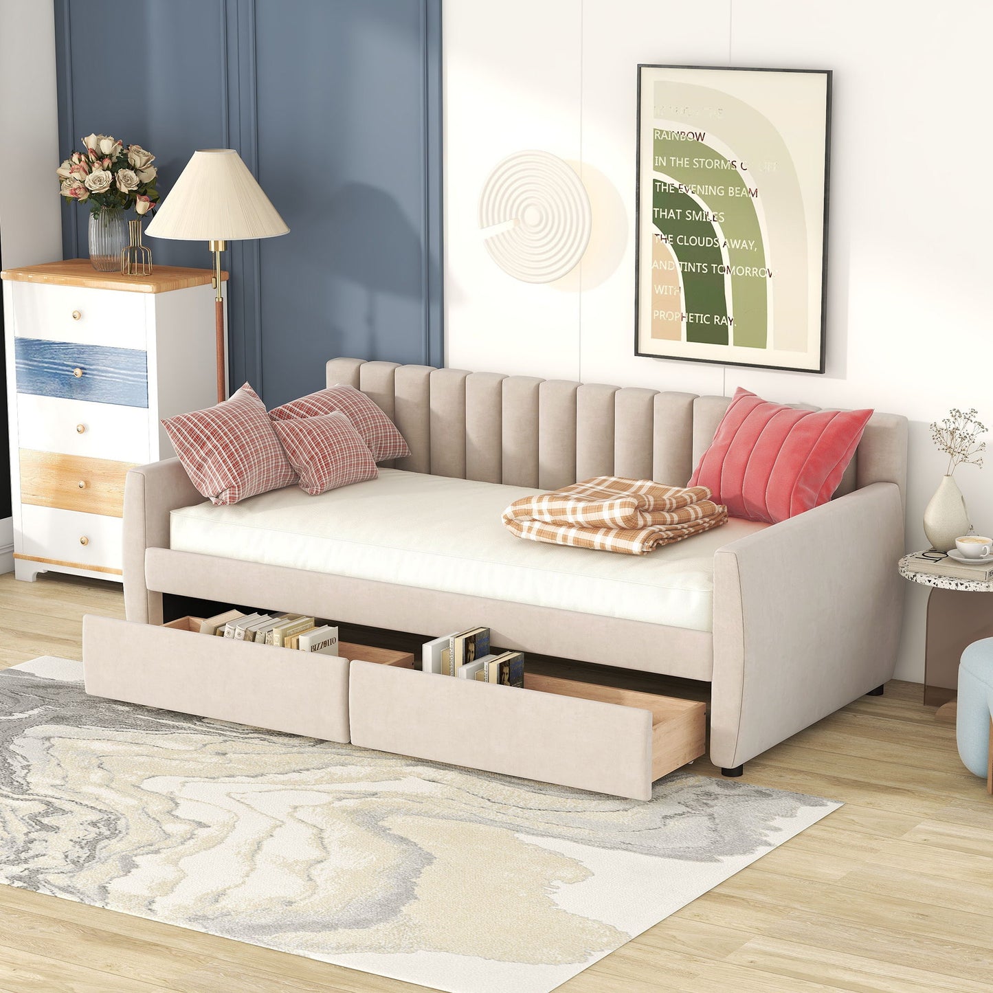 Upholstered Daybed With Slat Support - The Sleep Loft - Online Mattress Showroom NYC