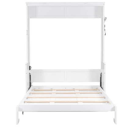Murphy Bed With Desk, LED Lights And USB Charging Station