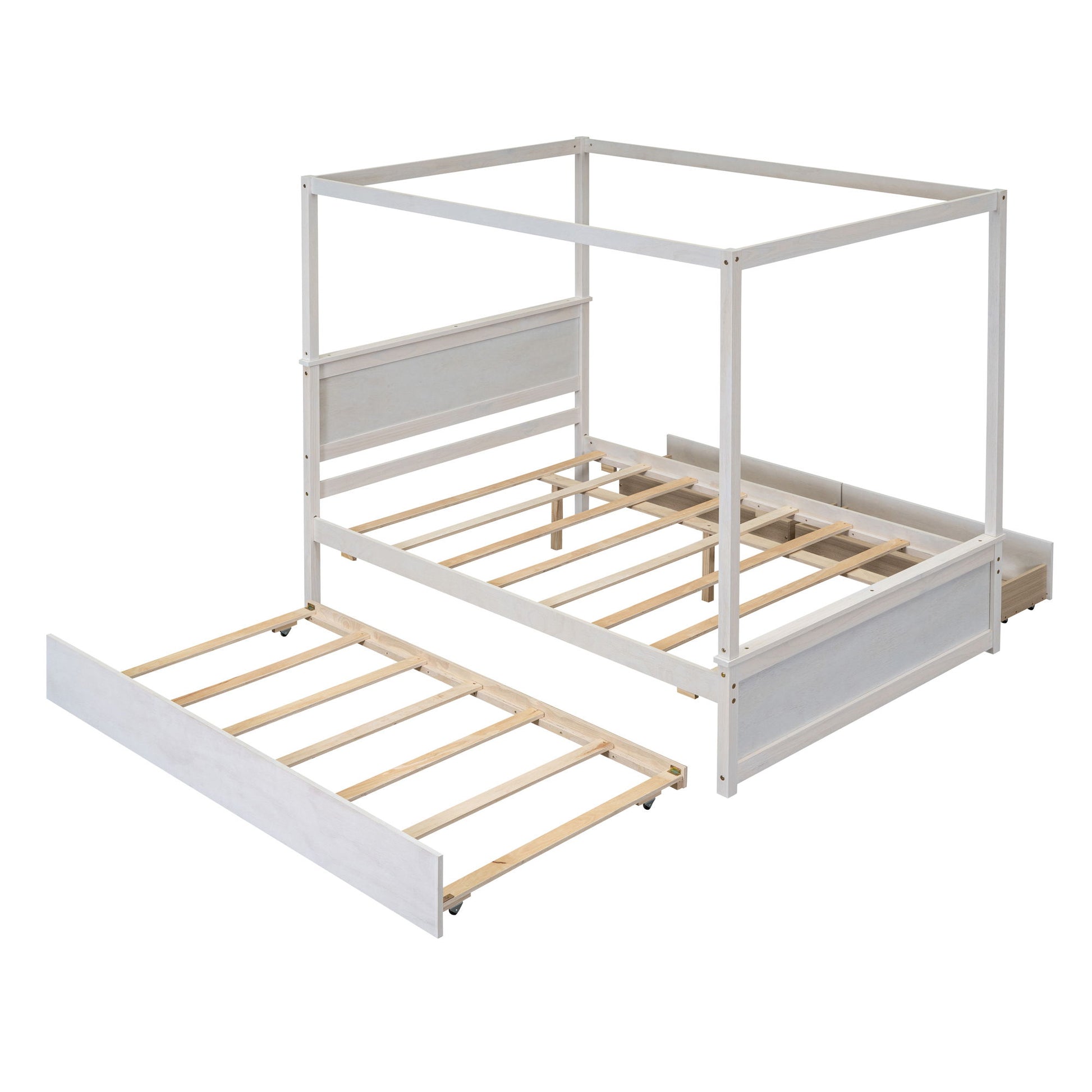 Canopy Platform Bed With Drawers, Support Slats, No Box Spring Needed - The Sleep Loft - Online Mattress Showroom NYC