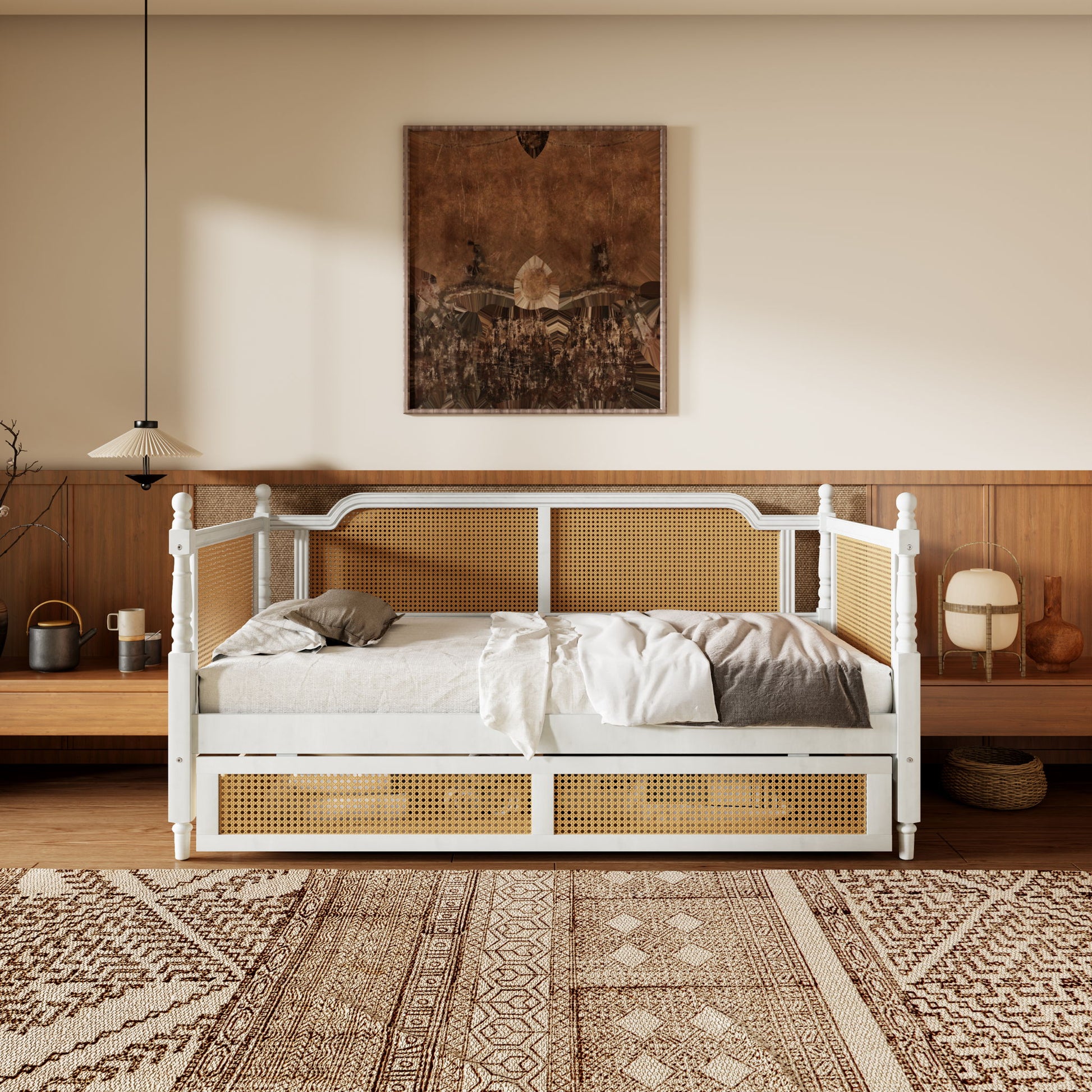 Traditional Style Rattan Daybed, No Box Spring Needed - The Sleep Loft - Online Mattress Showroom NYC