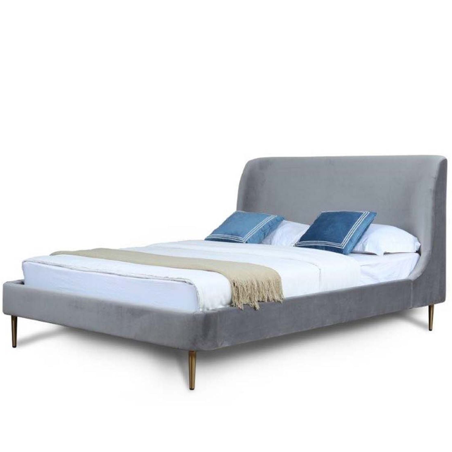 Upholstered Bed With Curved Headboard - The Sleep Loft - Online Mattress Showroom NYC