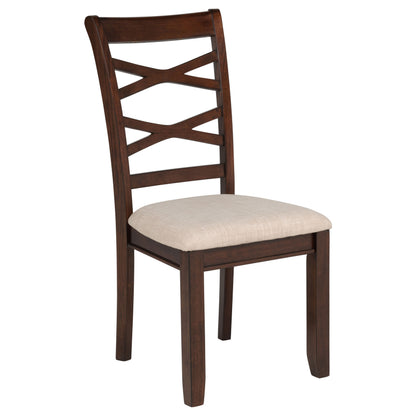 Barton 5-piece Round Wood Dining Table Set Dark Brown
