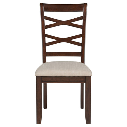 Barton 5-piece Round Wood Dining Table Set Dark Brown
