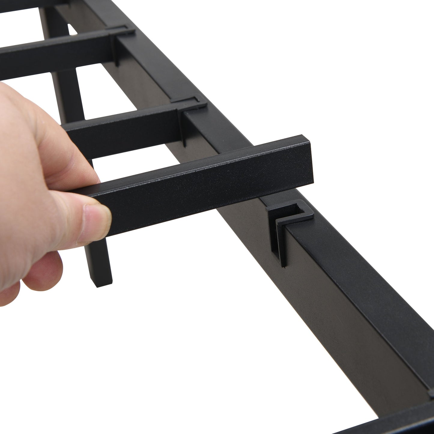 Modern Metal Bedframe With Headboard, Durable Steel Structure