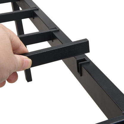 Modern Metal Bedframe With Headboard, Durable Steel Structure