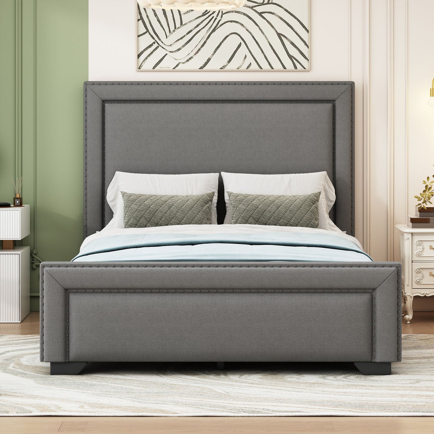 Upholstered Bed With Slats Support, No Box Spring Needed - The Sleep Loft - Online Mattress Showroom NYC