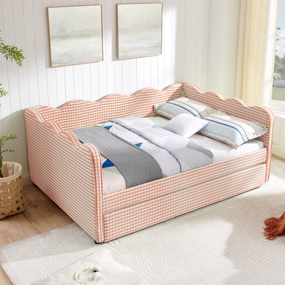 Gingham Daybed With USB Charging Port, Wave-Shaped Design - The Sleep Loft - Online Mattress Showroom NYC
