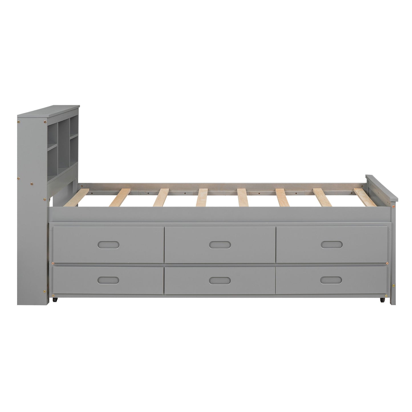Platform Bed With Storage Headboard, USB, Trundle And 3 Drawers - The Sleep Loft - Online Mattress Showroom NYC