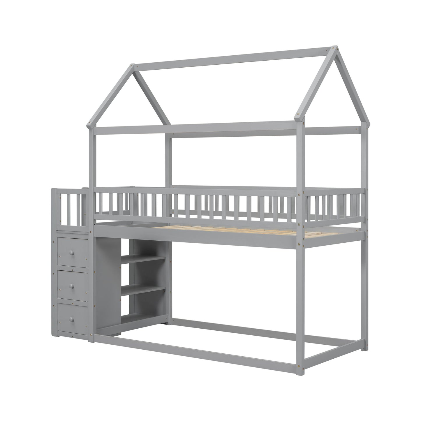 Bunk Bed With Shelves And Drawers, Storage Focused Design