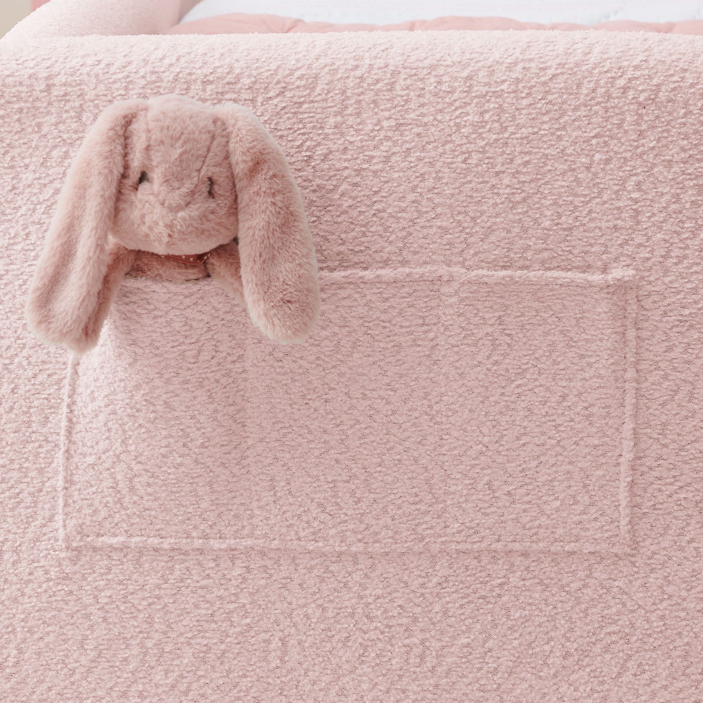 Cute Rabbit Ear Upholstered Platform Bed Frame With Safety Rail - The Sleep Loft - Online Mattress Showroom NYC