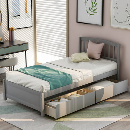Platform Storage Bed Wood Bed Frame With Two Drawers And Headboard - The Sleep Loft - Online Mattress Showroom NYC