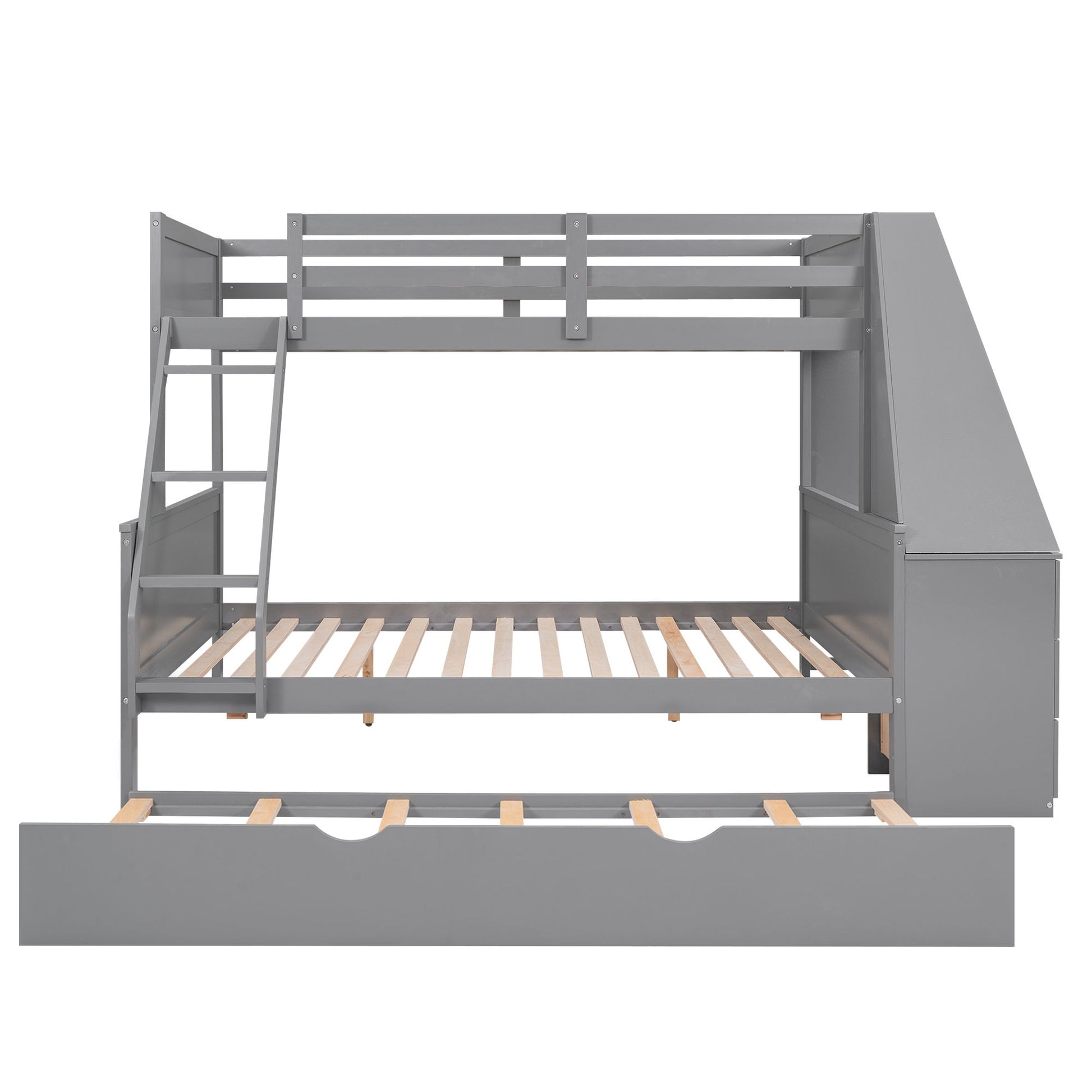 Bunk Bed With Trundle And Built In Desk, 3 Storage Drawers And Shelf - The Sleep Loft - Online Mattress Showroom NYC