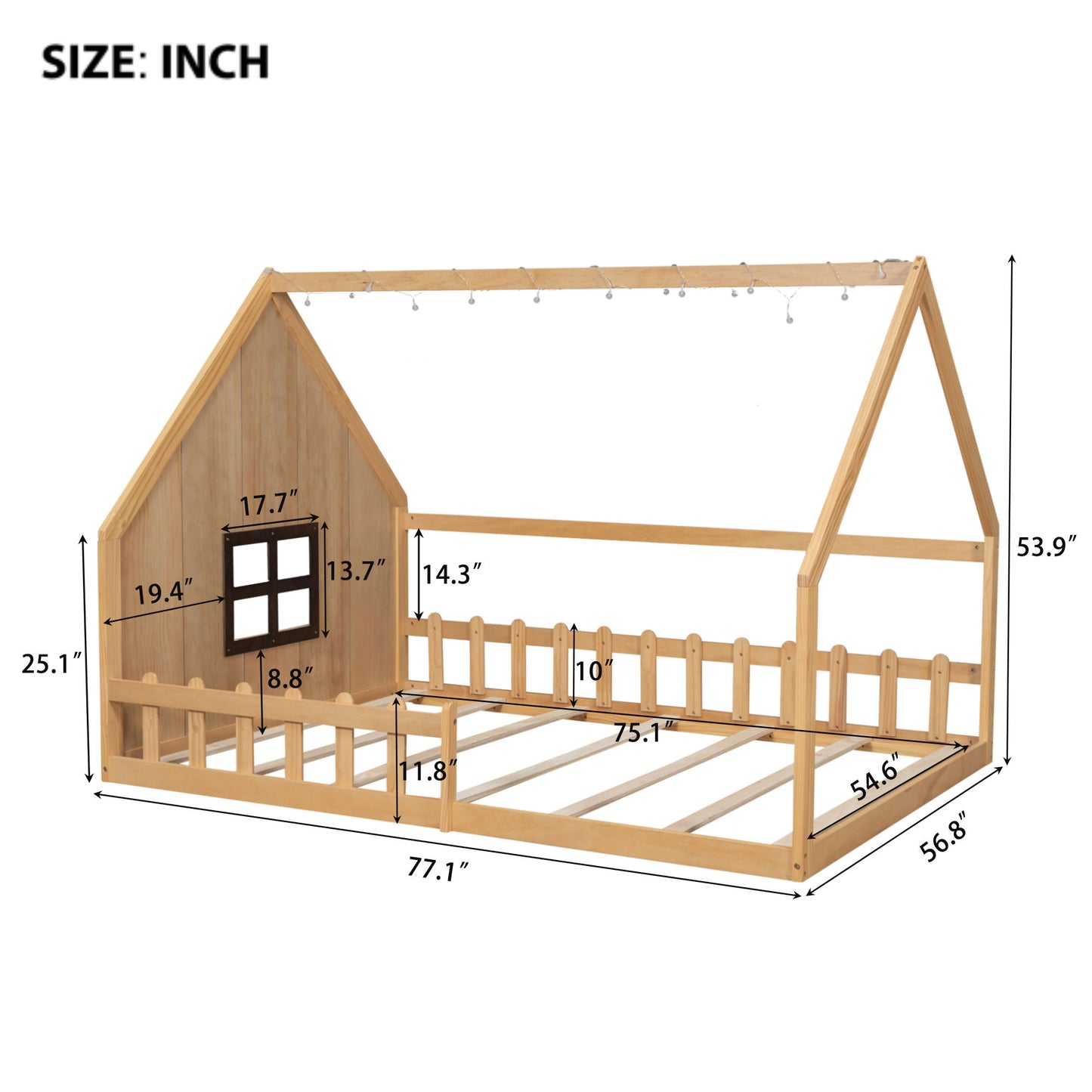 House Bed With Window And Fence - The Sleep Loft - Online Mattress Showroom NYC