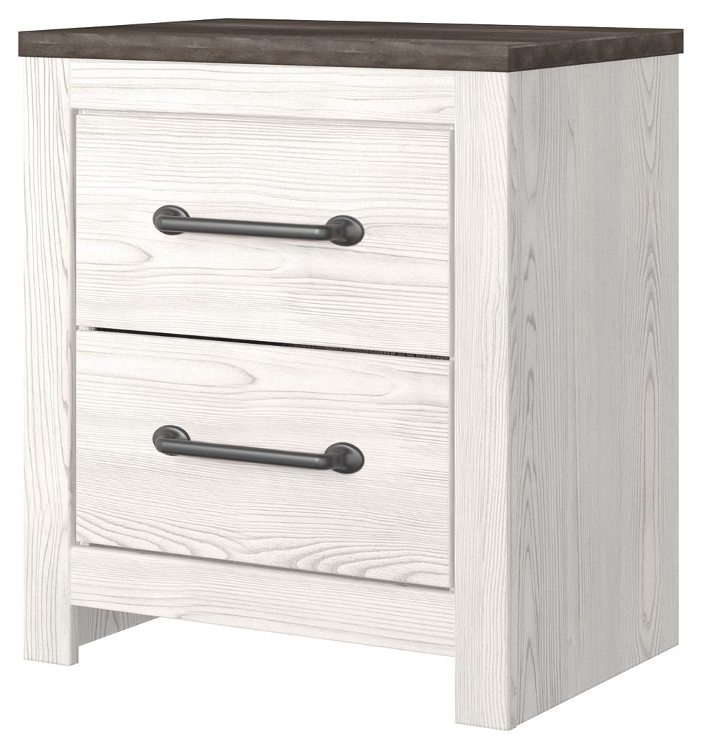 Gerridan - Two Drawer Night Stand - White / Gray - The Sleep Loft - Online Mattress Showroom NYC