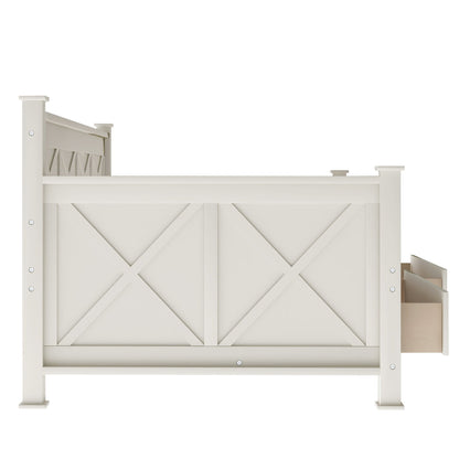 Modern Daybed With 2 Large Drawers, X Shaped Frame - The Sleep Loft - Online Mattress Showroom NYC