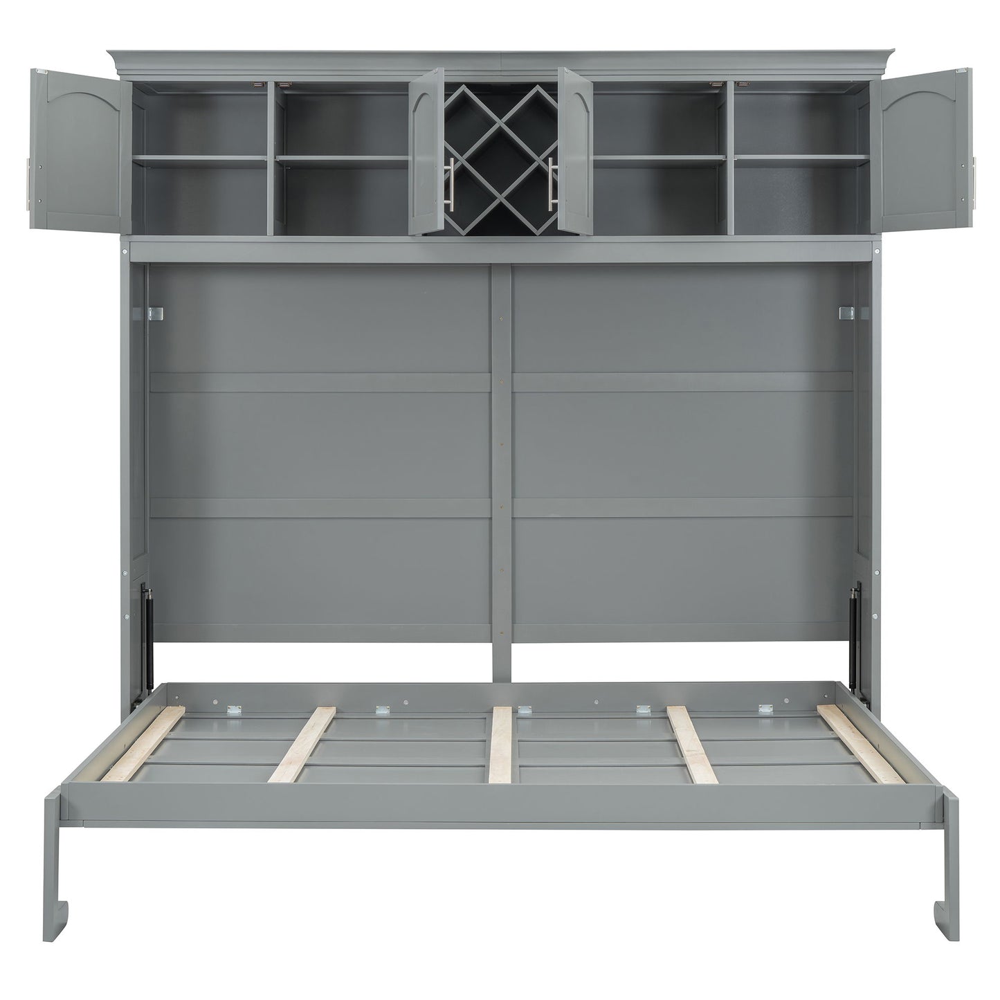 Murphy Wall Bed With Top Cabinets & Wine Rack - The Sleep Loft - Online Mattress Showroom NYC