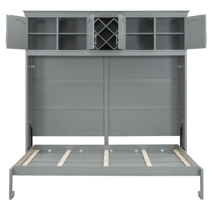 Murphy Wall Bed With Top Cabinets & Wine Rack - The Sleep Loft - Online Mattress Showroom NYC
