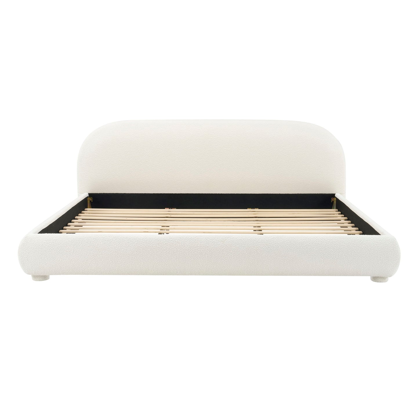 Upholstered Simple Modern Bedroom Bed With Curved Headboard - The Sleep Loft - Online Mattress Showroom NYC