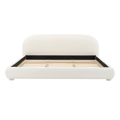 Upholstered Simple Modern Bedroom Bed With Curved Headboard - The Sleep Loft - Online Mattress Showroom NYC