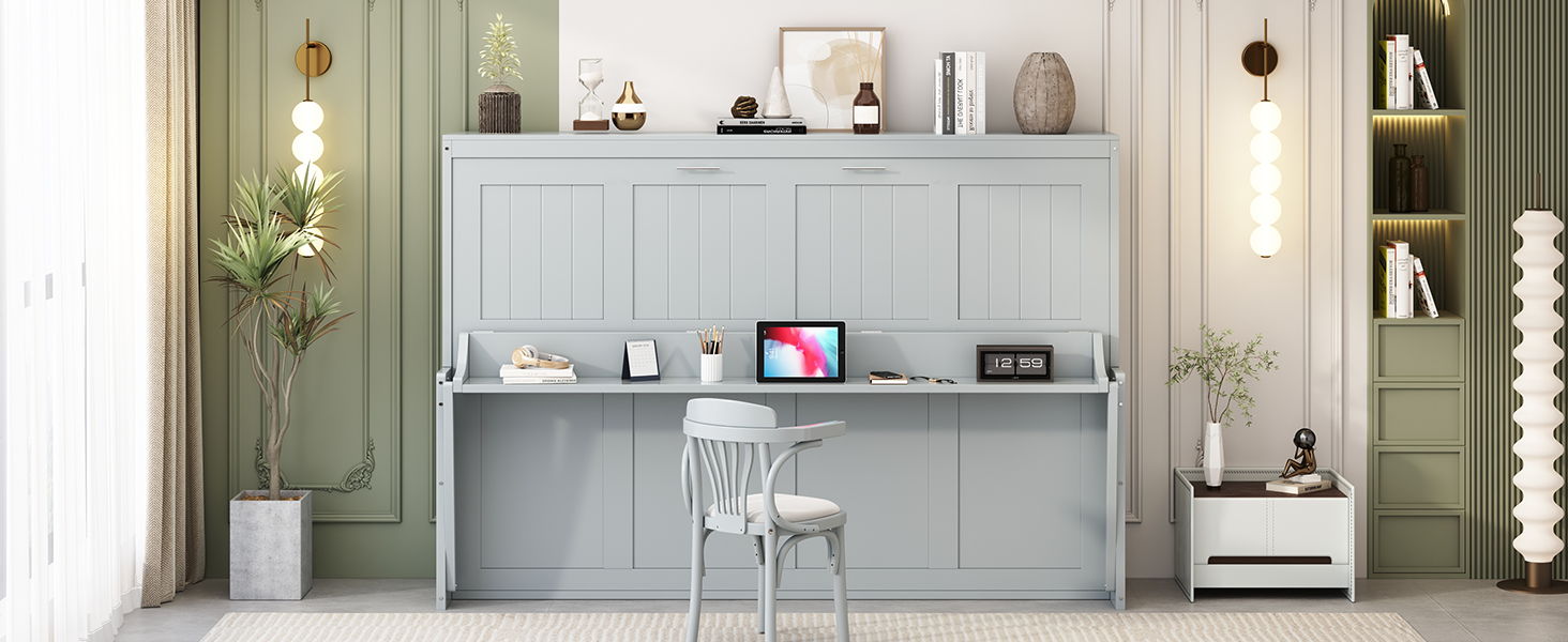 Murphy Bed With Hydraulic Lift & Desk Design - The Sleep Loft - Online Mattress Showroom NYC