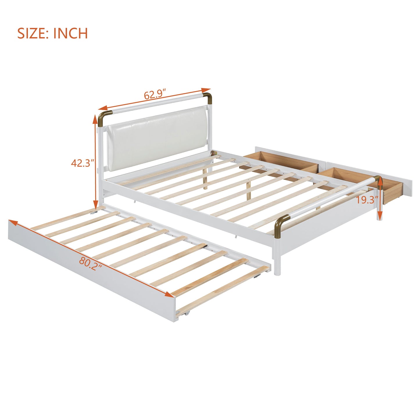 Storage Platform Bed, With 2 Big Drawers, Trundle - The Sleep Loft - Online Mattress Showroom NYC