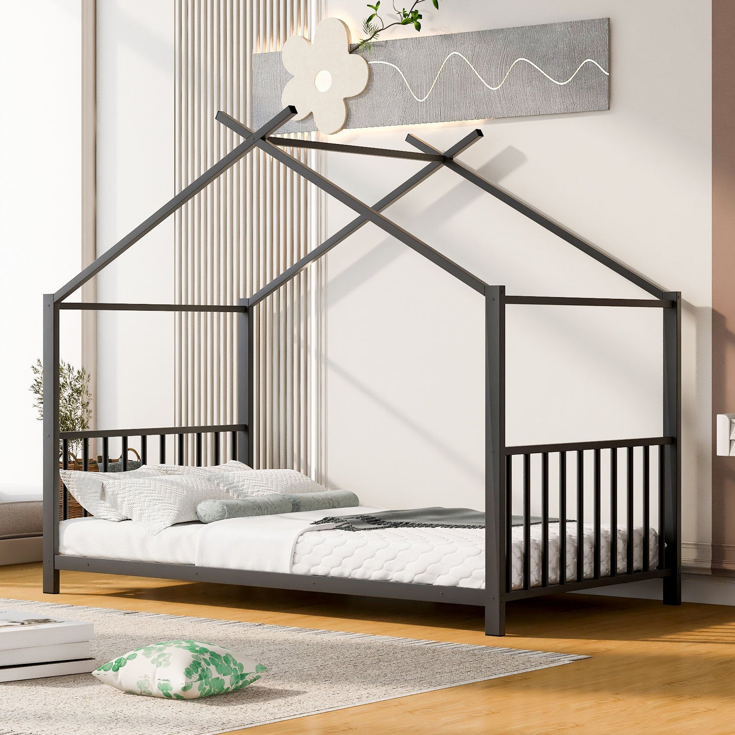 Metal House Platform Bed With Modern Design And Durable Frame - The Sleep Loft - Online Mattress Showroom NYC